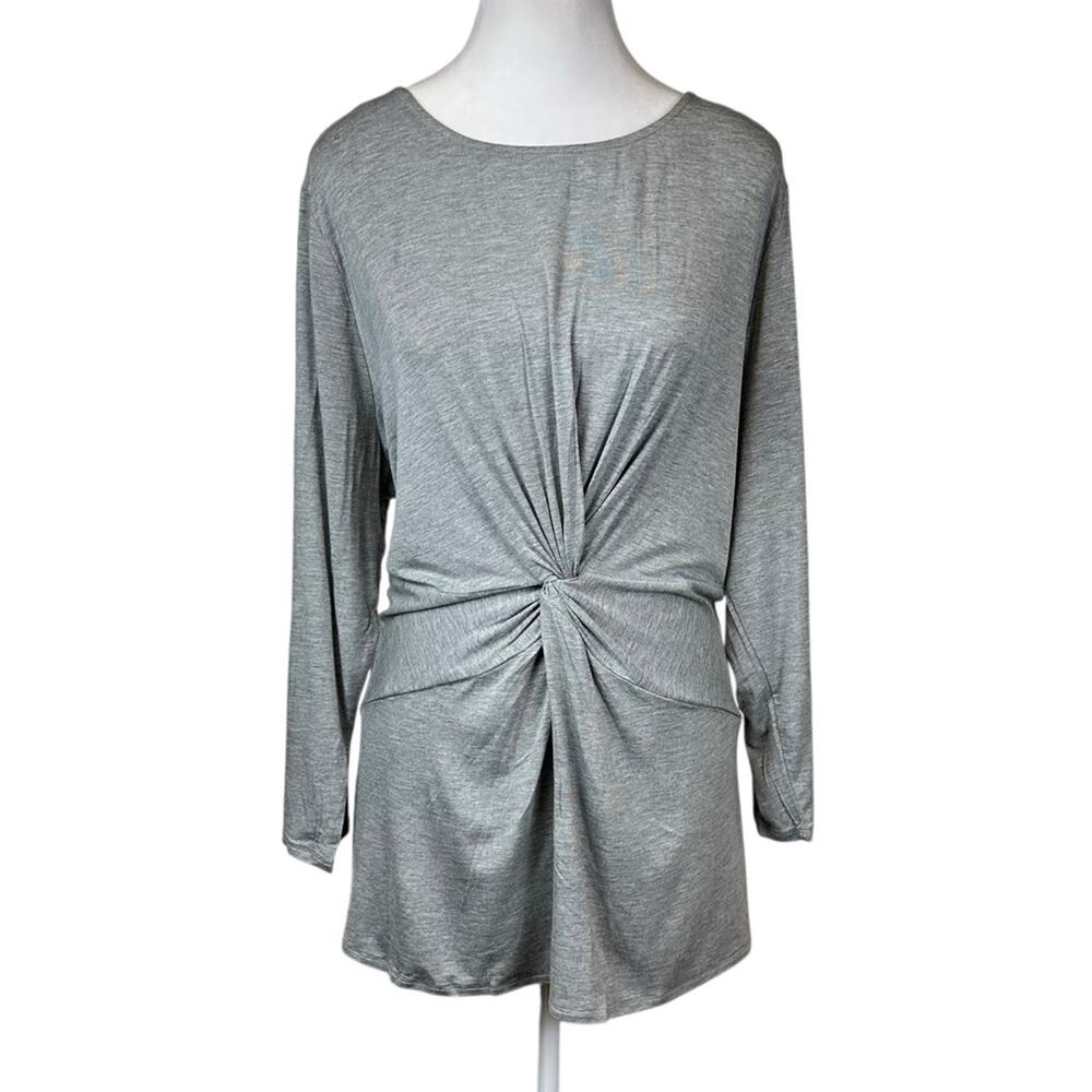 Laurie Felt Gray Long Sleeve Twist Front Top size XL NEW